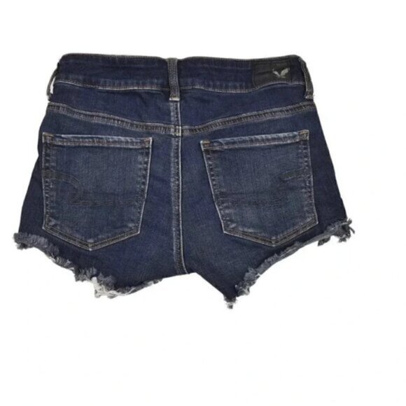 American Eagle Hi-Rise Shortie Jean Shorts Denim Dark Wash Size  4 - Picture 3 of 6